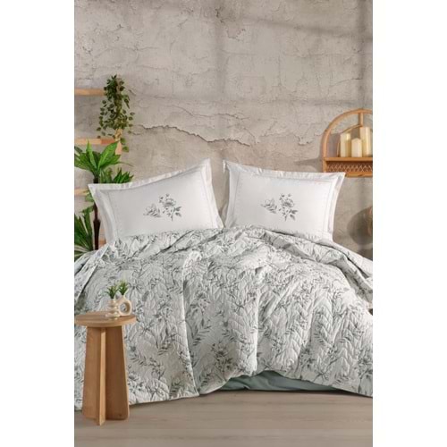 Clasy Ranforce %100 Pamuk Çift Kişilik Dört Mevsim Set Bloomera V1 Mint