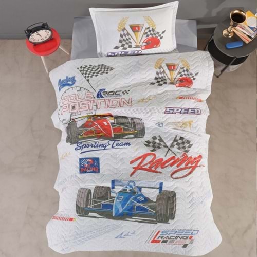 Clasy Ranforce %100 Pamuk Tek Kişilik Dört Mevsim Set Speed Time Gri