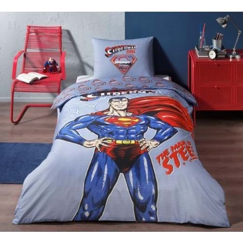 Özdilek Superman Light Tek Kişilik Lisanslı Çocuk Nevresim Takımı Mavi