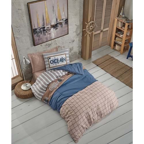 Cotton Box Genç Odası Tek Kişilik Fıtted Lastikli Ocean Lacivert