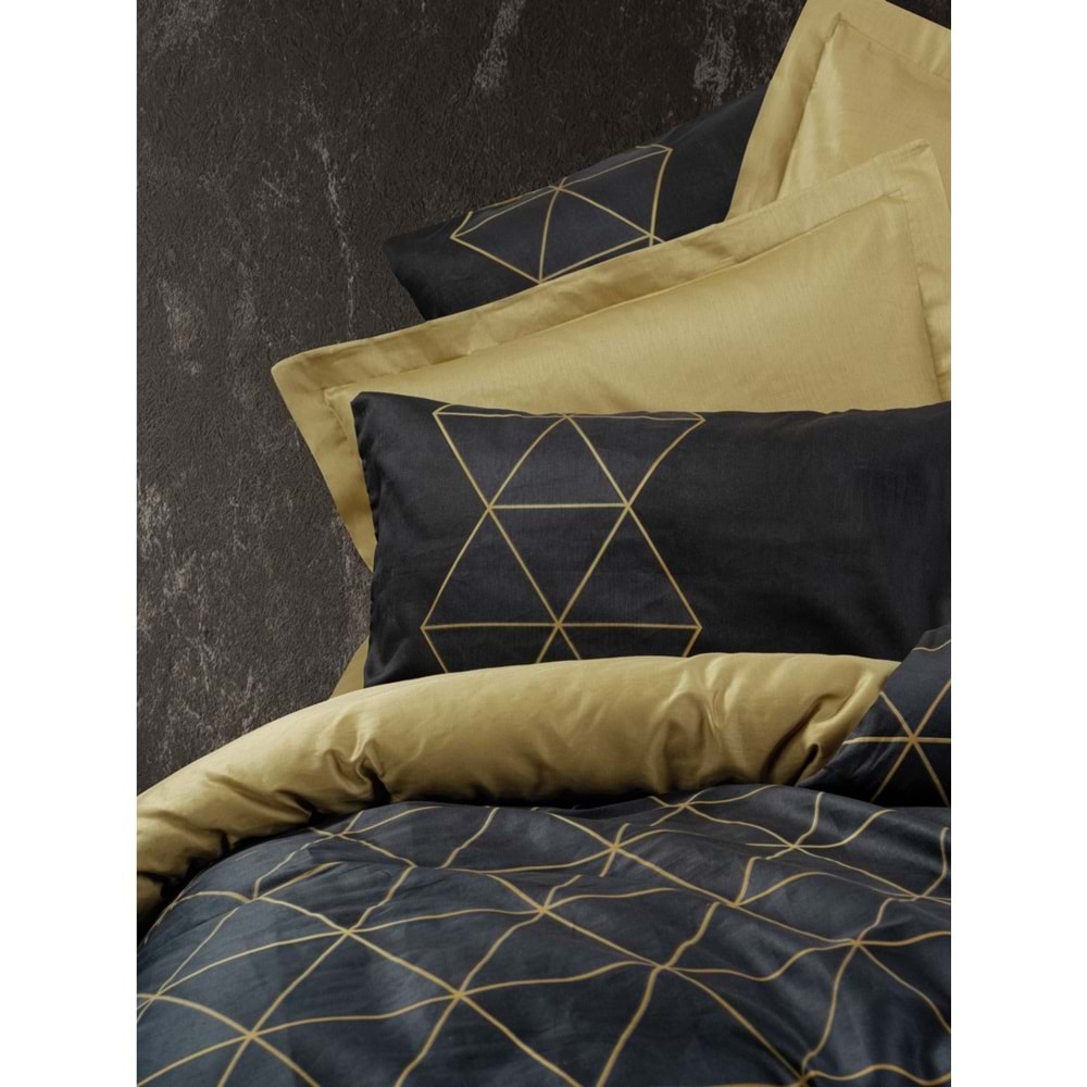 Cotton Box Dark Tek Kişilik Nevresim Takımı Veta Gold