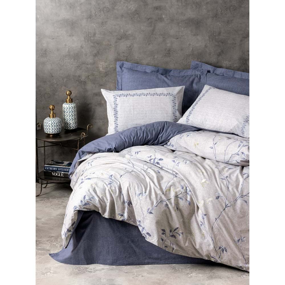 Cotton Box Modeline Nitsa Lacivert Tek Kişilik Nevresim Takımı