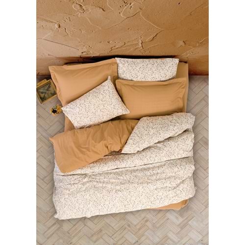 Cotton Box Petite Tek Kişilik Lastikli Çarşaflı Nevresim Takımı Posy Bej