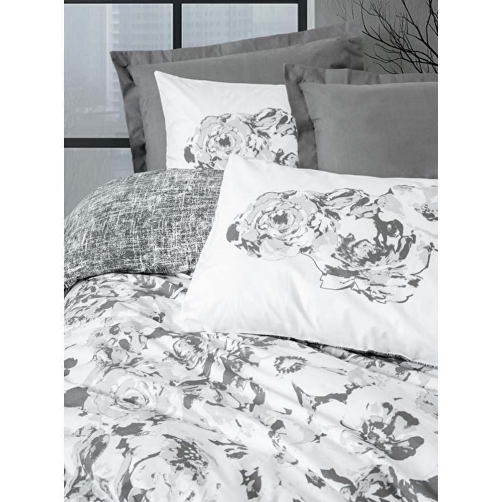 Cotton Box Dual Çift Kişilik Nevresim Takımı Florva Antrasit