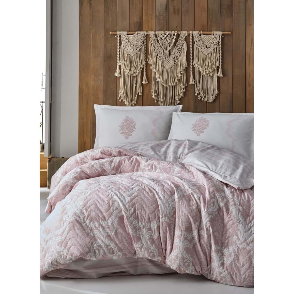 Clasy Çift Kişilik Dört Mevsim Set Fiorita V1 Pembe