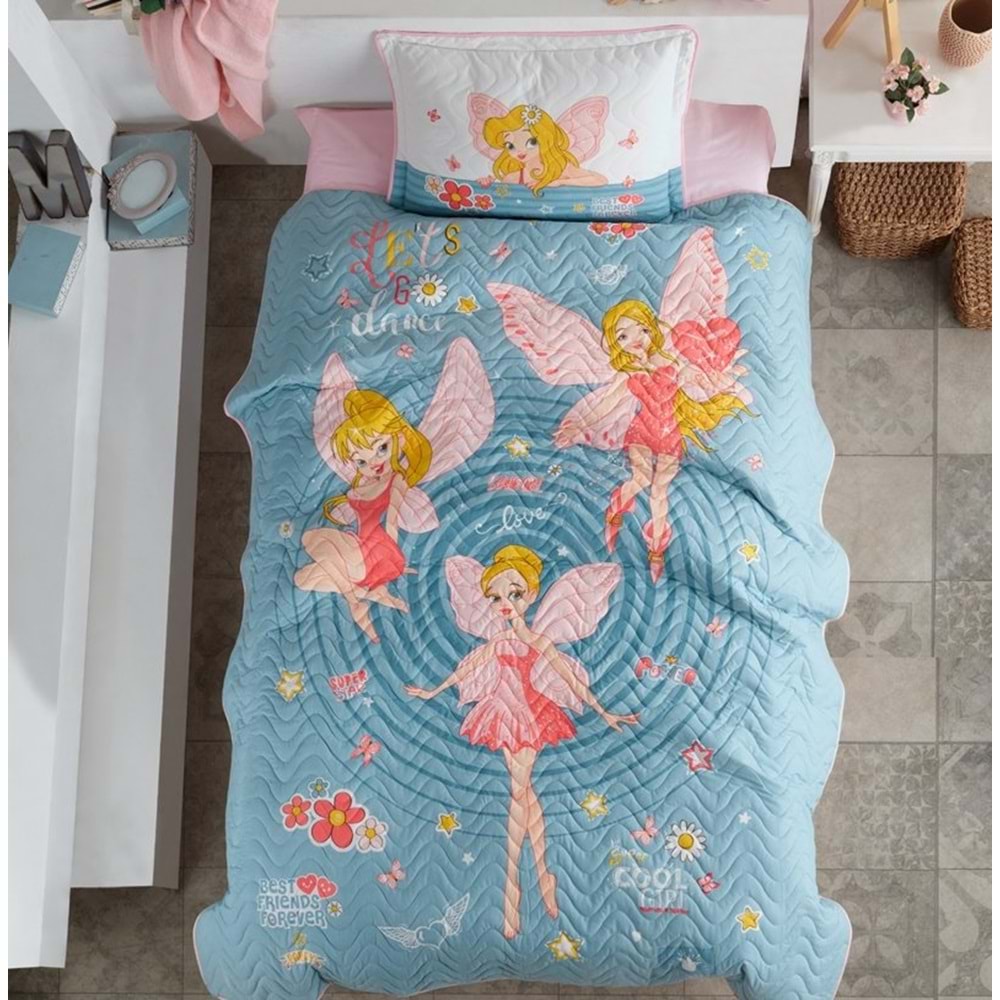 Clasy Tek Kişilik Genç Yatak Örtüsü Power Girl