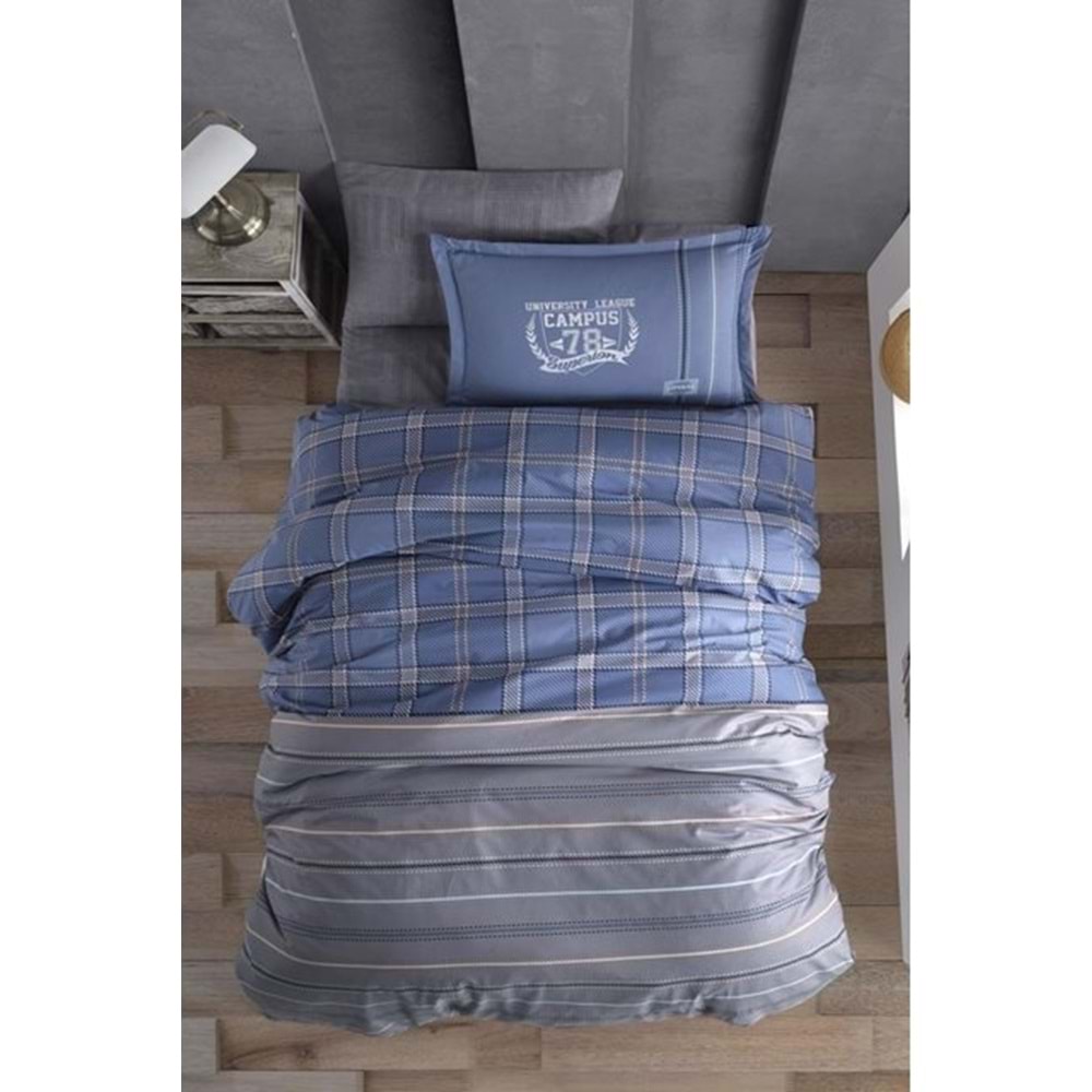 Clasy Tek Kişilik Nevresim Takımı Campus V2 Mavi