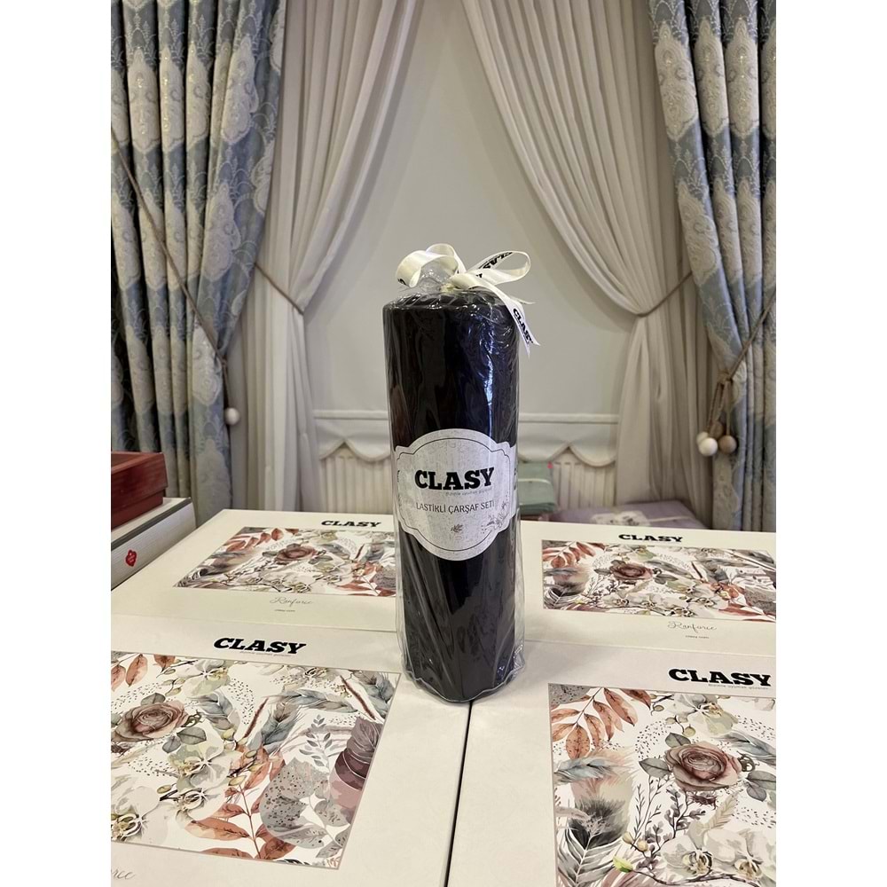 Clasy Minel Tek Kişilik Lastikli Çarşaf Seti Füme 100x200
