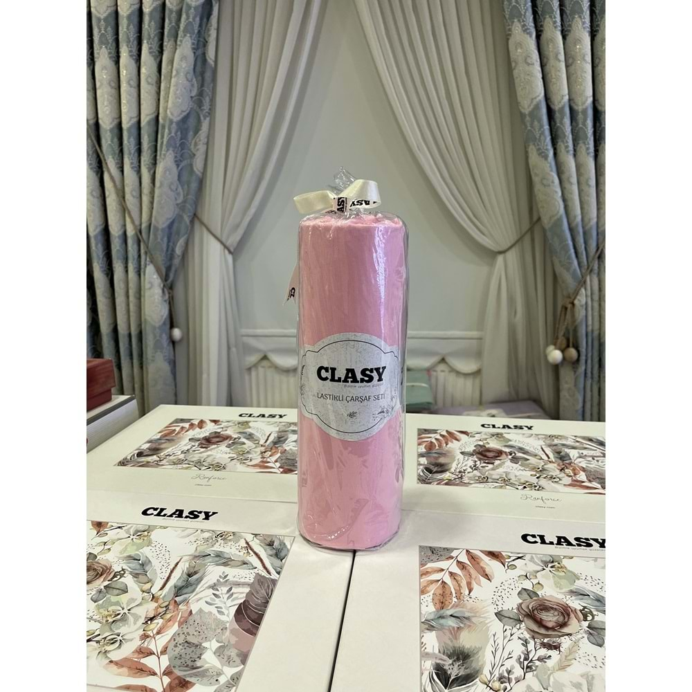 Clasy Minel Tek Kişilik Lastikli Çarşaf Seti Pembe 120X200