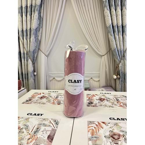 Clasy Minel Çift Kişilik Lastikli Çarşaf Seti Gül Kurusu 160x200