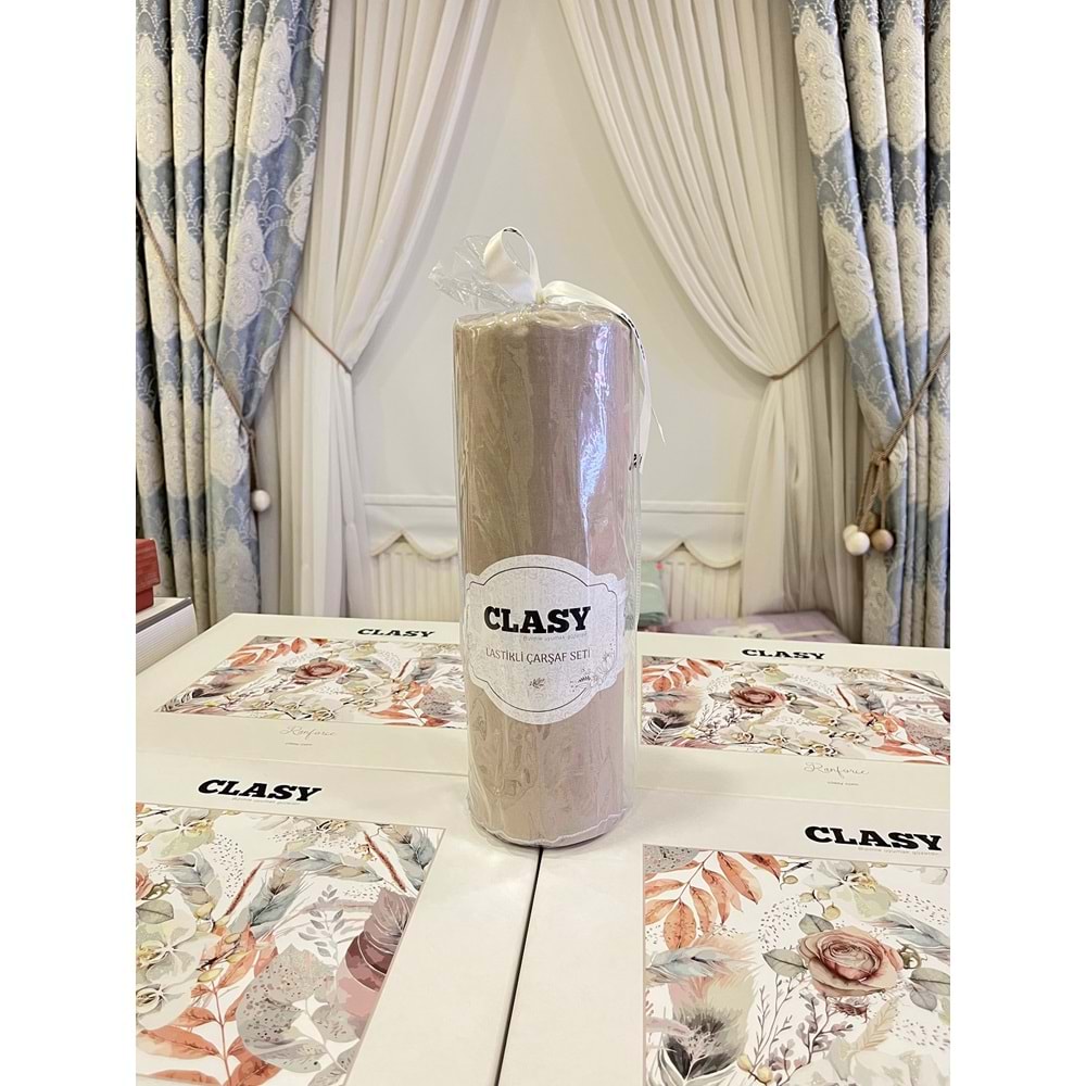 Clasy Minel Çift Kişilik Lastikli Çarşaf Seti Kahve 160x200