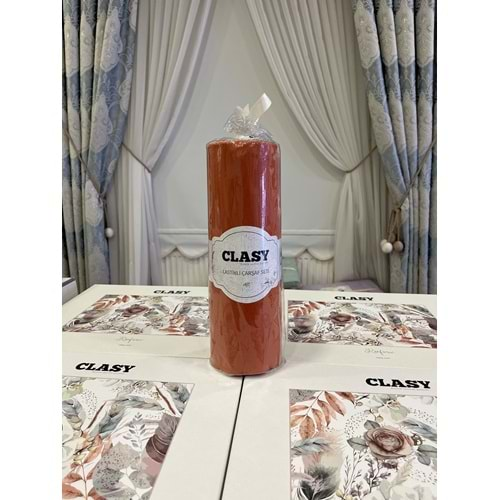 Clasy Minel Çift Kişilik Lastikli Çarşaf Seti Kiremit 160x200