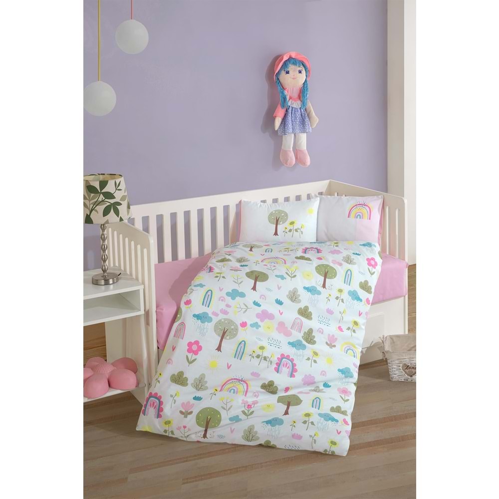 Clasy Bebek Nevresim Takımı Sun Flower Pembe