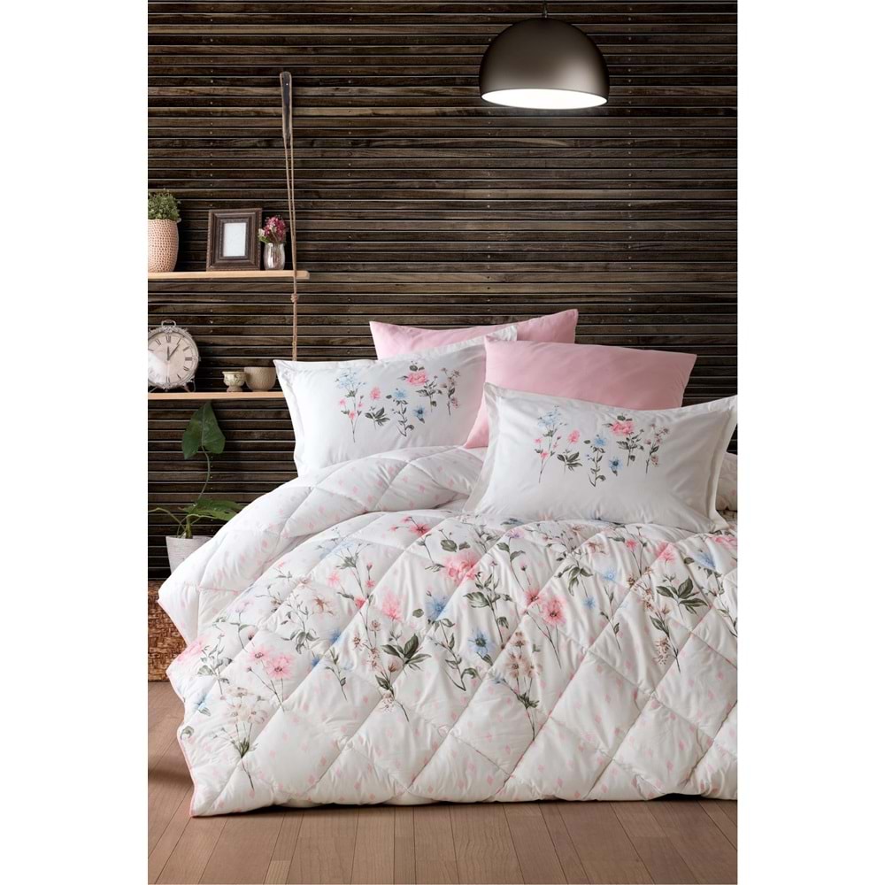 Clasy %100 Pamuk Çift Kişilik Uyku Seti Palitra Pudra