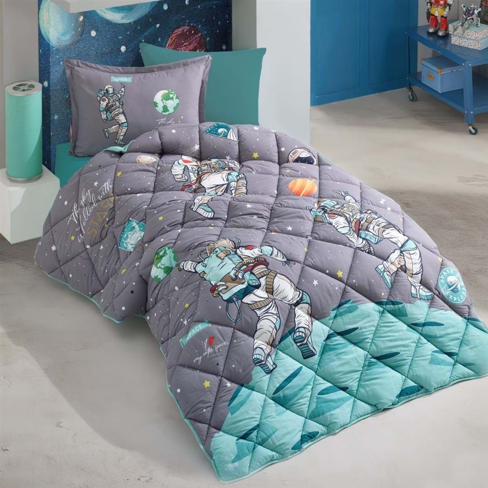 Clasy Ranforce %100 Pamuk Tek Kişilik Uyku Seti Space Antrasit