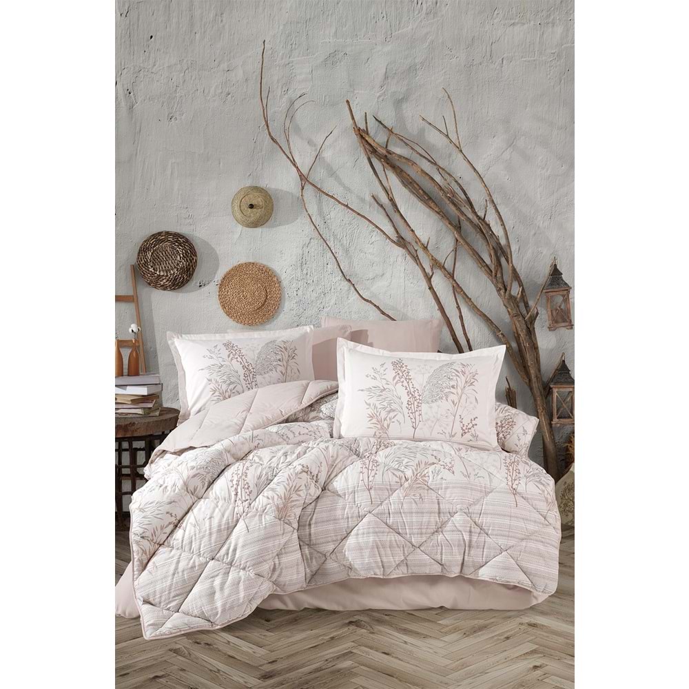 Clasy %100 Pamuk Çift Kişilik Uyku Seti Betina Taş Rengi