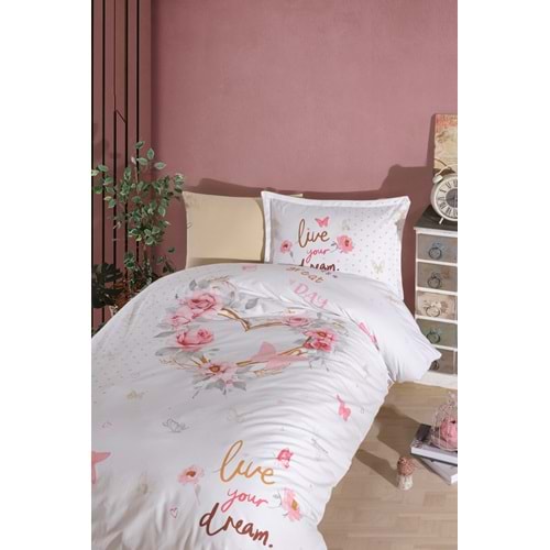 Clasy Genç Ranforce Tek Kişilik Nevresim Takımı Dream Bej