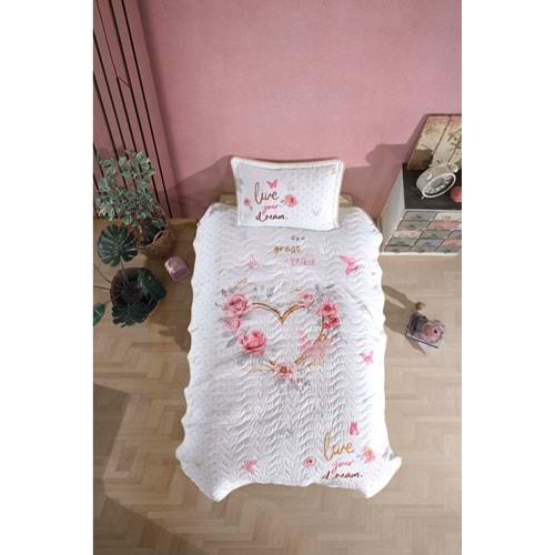 Clasy Ranforce Yatak Örtüsü Tek Kişilik Dream Bej