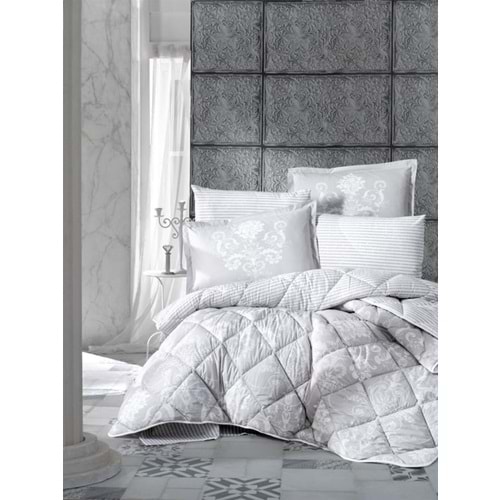 Clasy %100 Pamuk Çift Kişilik Uyku Seti Alone Gri