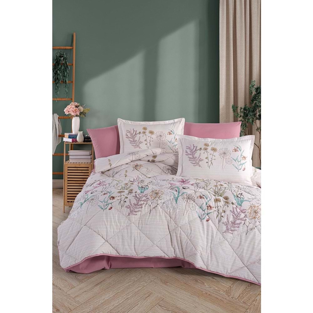Clasy %100 Pamuk Çift Kişilik Uyku Seti Bahari Pembe