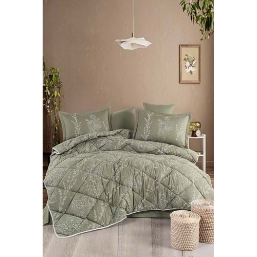Clasy %100 Pamuk Çift Kişilik Uyku Seti Vinya Yeşil