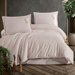 Clasy Çizgili Ranforce Nevresim Takımı Tek Kişilik Panna Taş Rengi