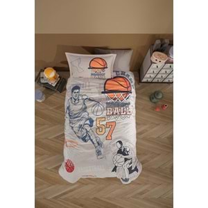 Clasy Tek Kişilik Nevresim Takımı Basketball Bej