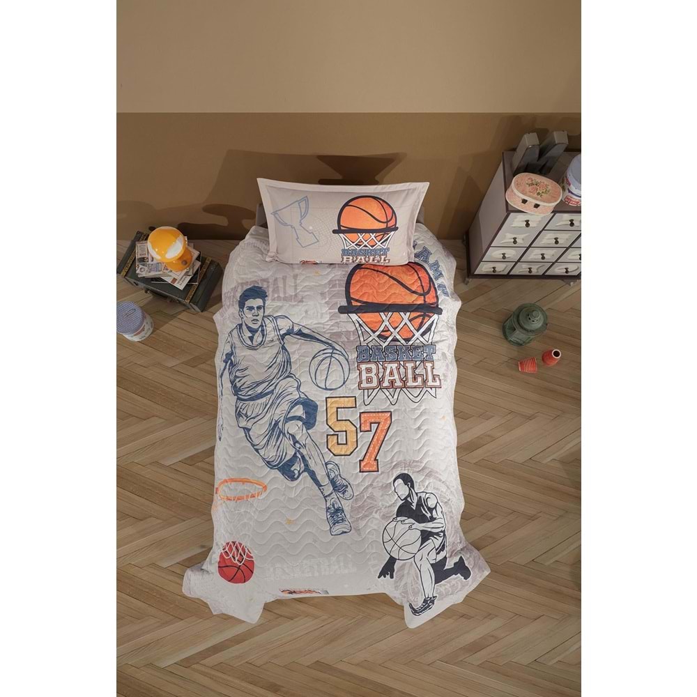 Clasy Tek Kişilik Dört Mevsim Set Basketball Bej