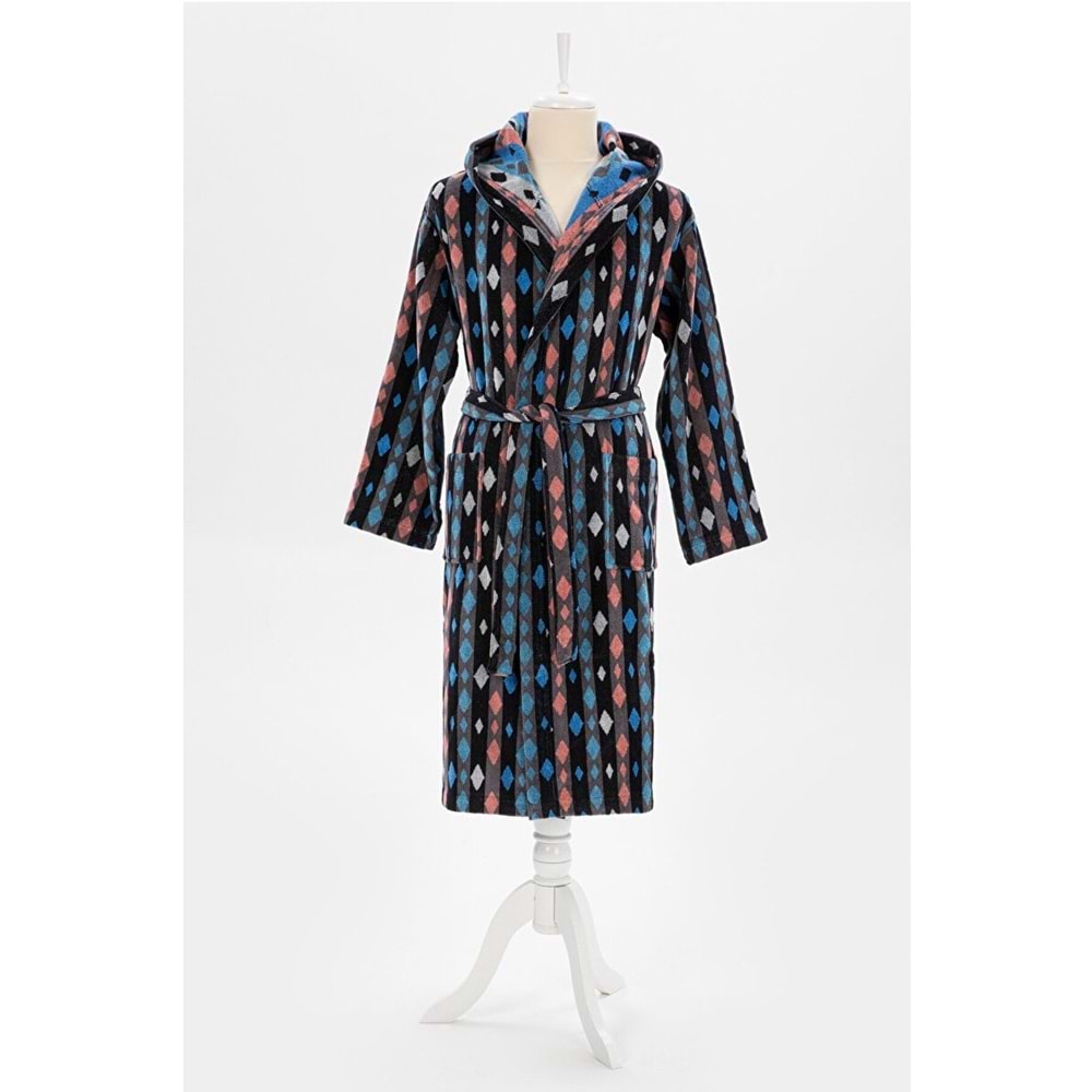 Özdilek Hawai Mosaıc Kapşonlu Bornoz L