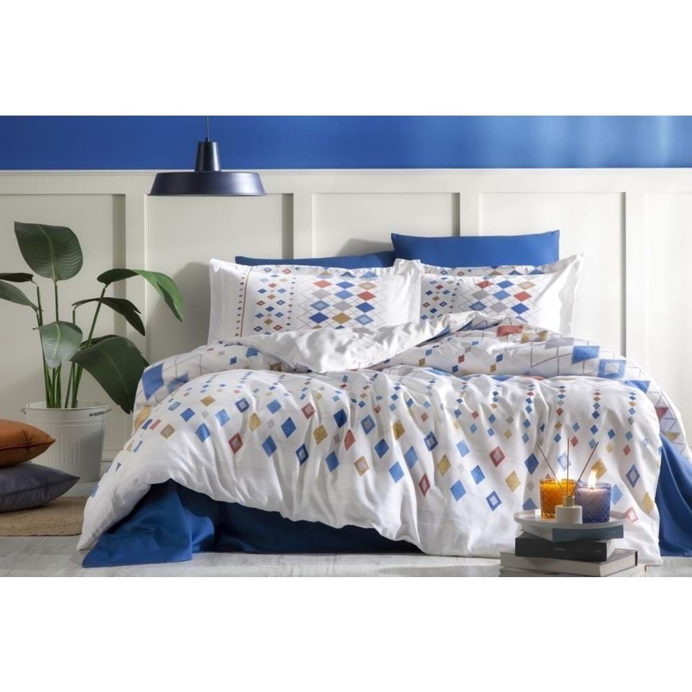 Özdilek Nevresim Takımı Tek Kişilik Ranforce Color Sılıces Mavi