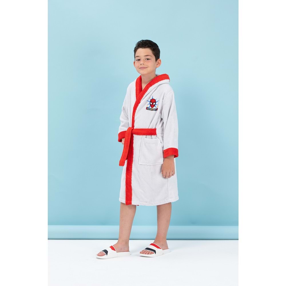 Özdilek Dsny Örümcek Adam Gri Çocuk Bornoz Nakışlı Gri 5 - 6 Yaş