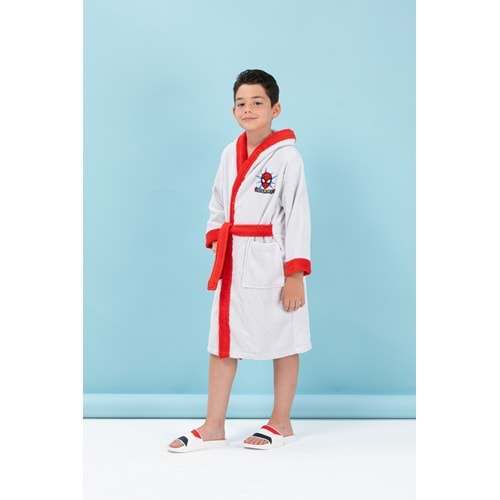 Özdilek Dsny Örümcek Adam Gri Çocuk Bornoz Nakışlı Gri 5 - 6 Yaş