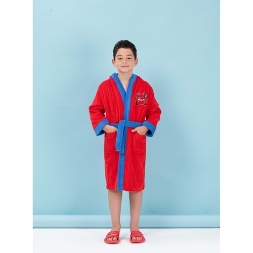 Özdilek Cars Go Nakışlı Disney Lisanslı Kapüşonlu 11/12 Yaş Çocuk Bornozu Kırmızı 11/12 Yaş