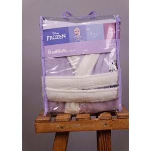 Özdilek Dsny Frozen Leaf Çocuk Bornoz Nakışlı Lila 7-8 Yaş
