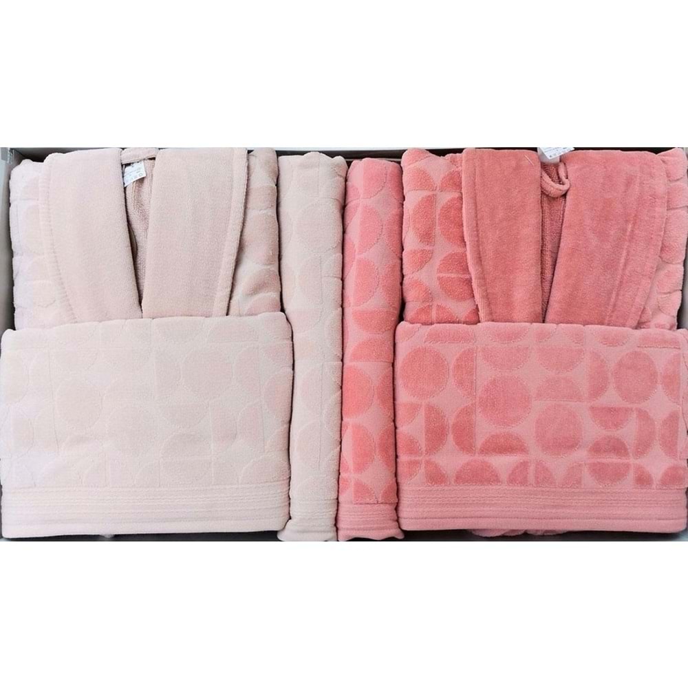 Özdilek Circular Aile Bornoz Seti Kiremit Bej