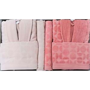 Özdilek Circular Aile Bornoz Seti Kiremit Bej