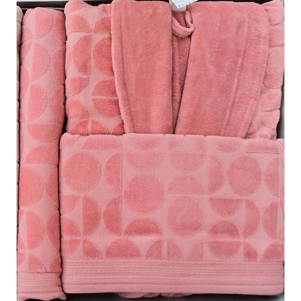 Özdilek Circular Aile Bornoz Seti Kiremit Bej