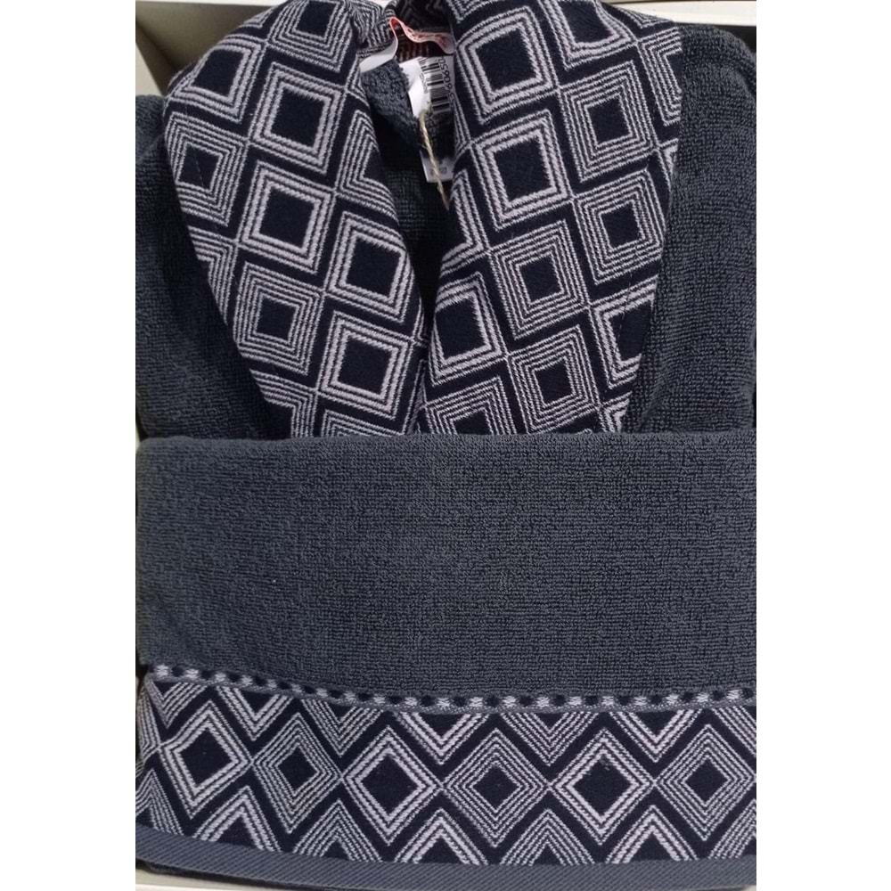 Özdilek Snazzy Antrasit Pembe Aile Bornoz Seti Özdilek Bornoz Seti