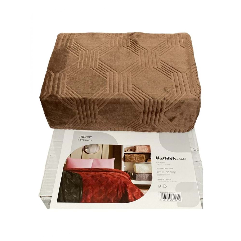 Özdilek Trendy Art Battaniye Kahverengi Çift Kişilik