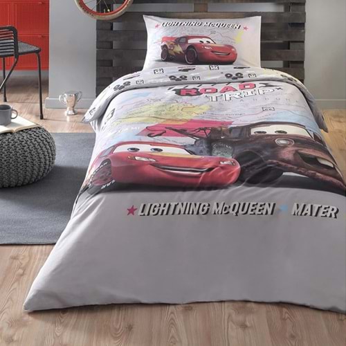 Özdilek Cars On The Road Gri Dsny Ranforce Nevresim Takımı Tek Kişilik