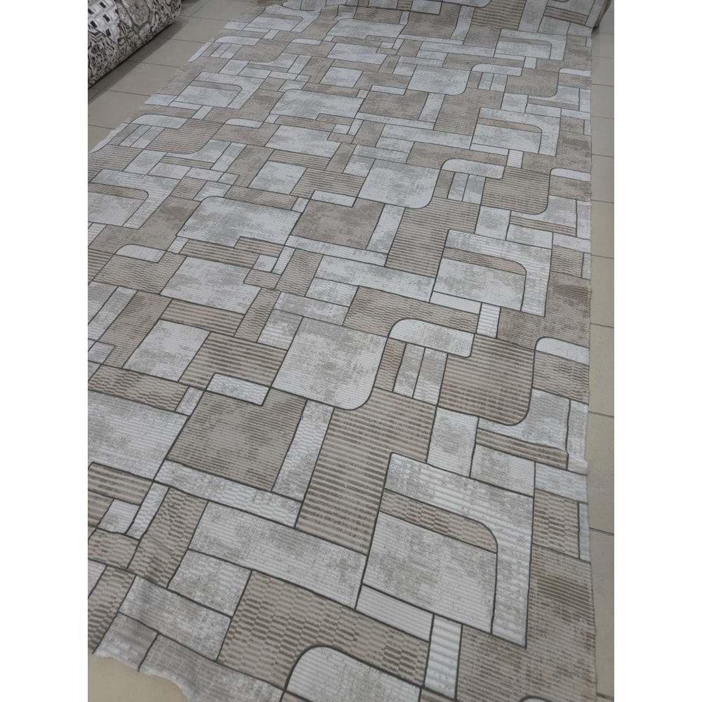 Turan Mefruşat Aksu Lastikli Halı Örtüsü Atalan Bej 200X290