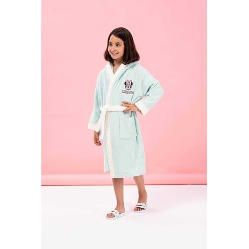 Özdilek Dsny Minnie Heart Çocuk Bornoz Nakışlı Mint