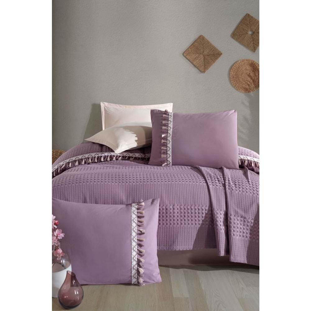 Clasy Butik Tek Kişilik Püsküllü Pike Takımı Bohamline