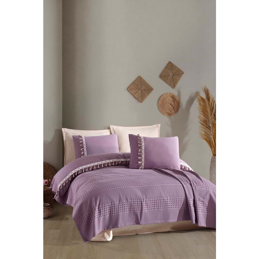 Clasy Butik Tek Kişilik Püsküllü Pike Takımı Bohamline