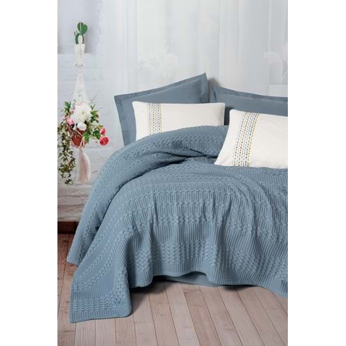 Cotton Box Aura Tek Kişilik Pike Takımı Pebble Fitted